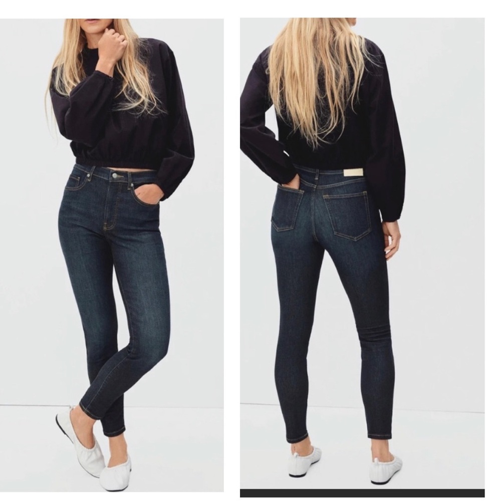 Everlane Tall Stretch denim High Rise Skinny Jean in Dark Wash Size: 24
